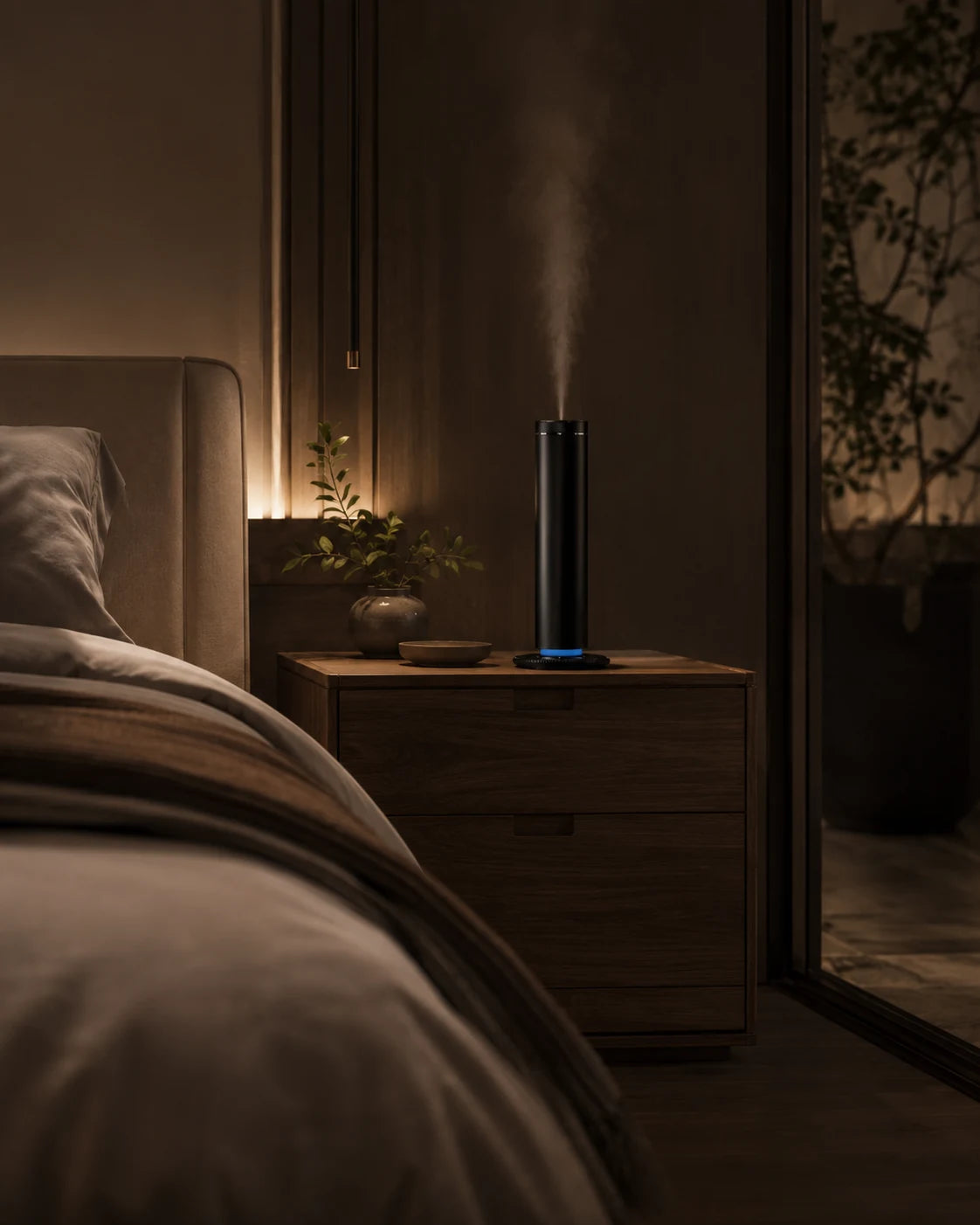 Bedroom with Borisov Home diffuser